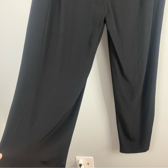 Eileen Fisher Womens Black Pleated Crepe Straight Dress Pants Trousers Tencel 10 - Picture 8 of 13